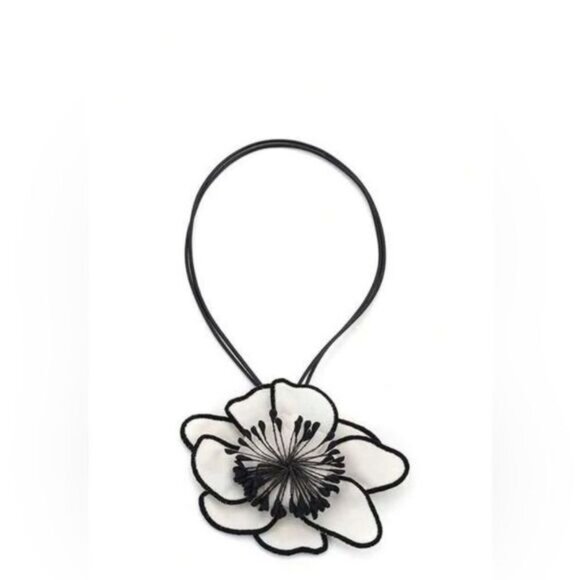 Boho White Floral Choker Necklace N1451 - Picture 2 of 5